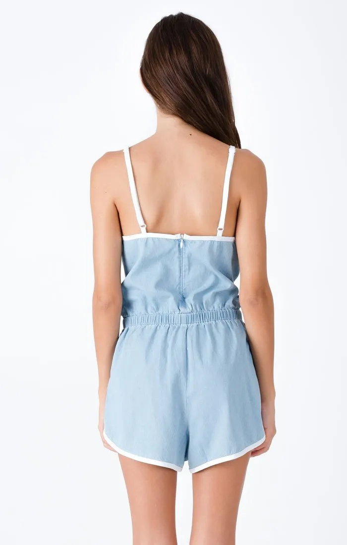 Afends Womens Tennis Stone Blue - Playsuit