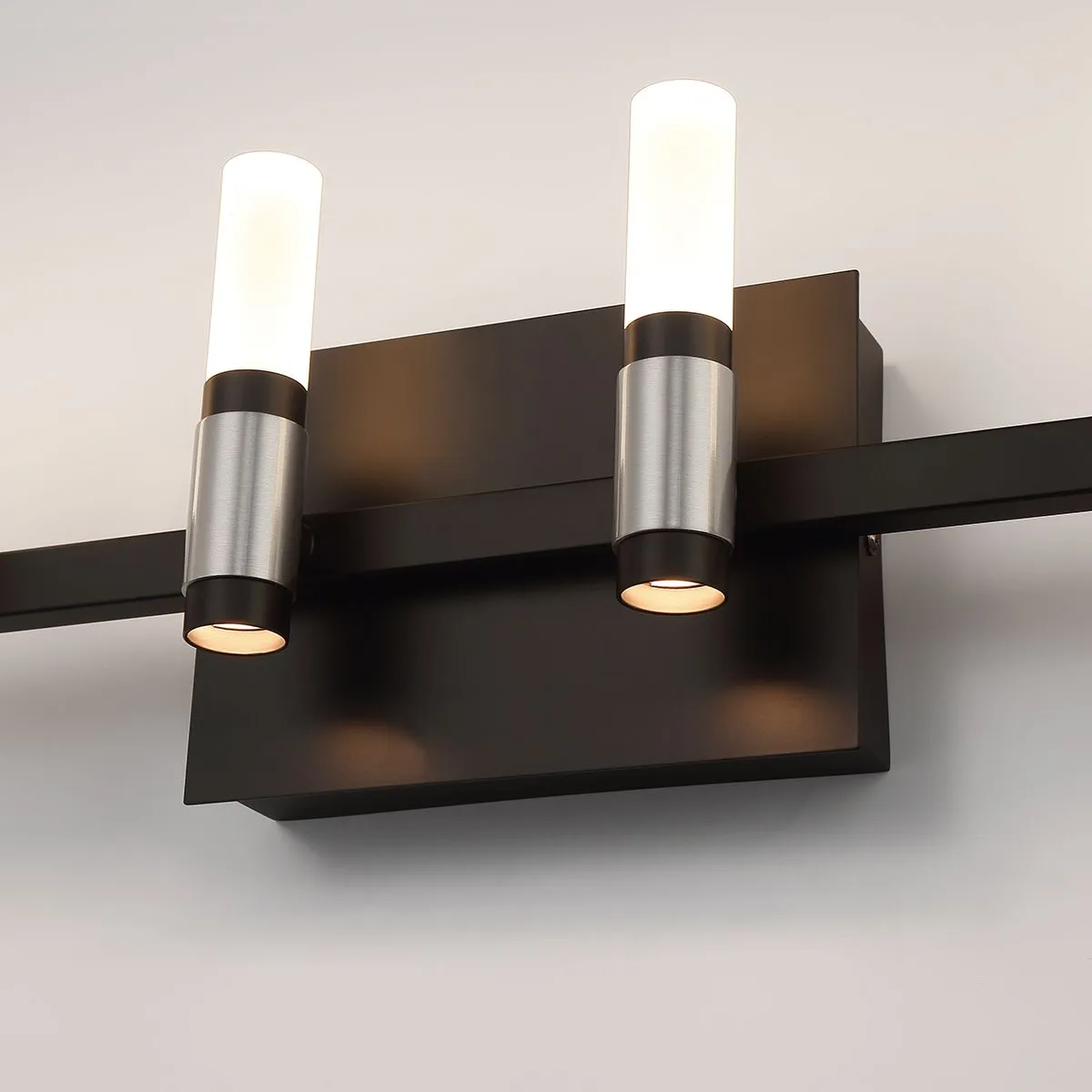 Albany 12 Lights 27 in. LED Vanity Light Black & Nickel Finish