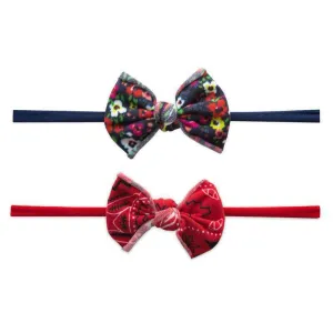 Baby Bling Bows | Mini Skinny Print Headband 2pk ~ Bright Summer