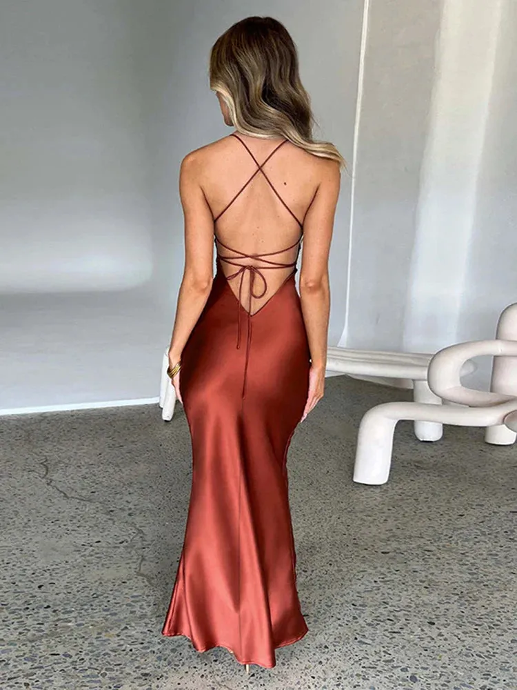 Backless Bandage Maxi Dress