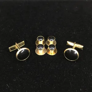 Black Gold Stud & Cufflink Set