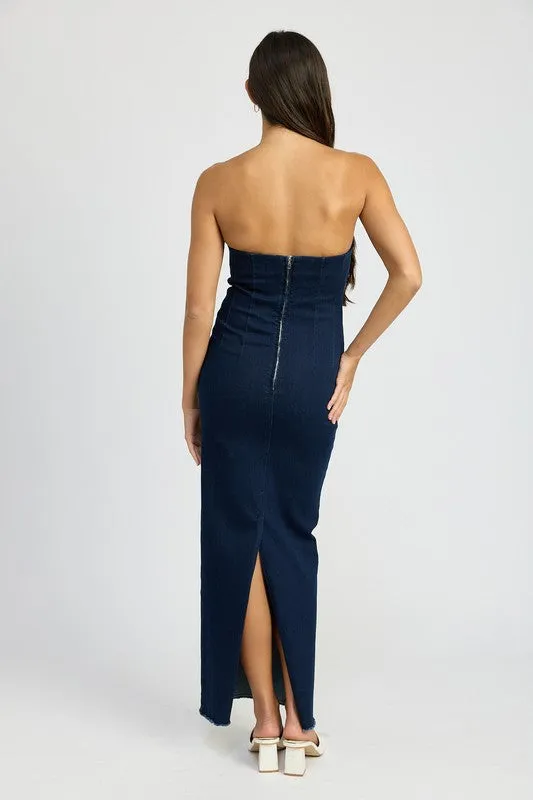 Bodycon Tube Dark Denim Dress