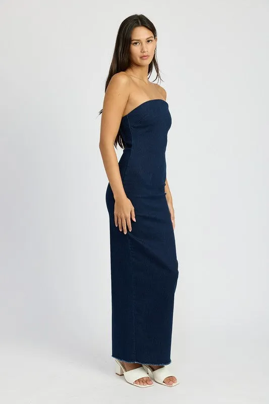 Bodycon Tube Dark Denim Dress