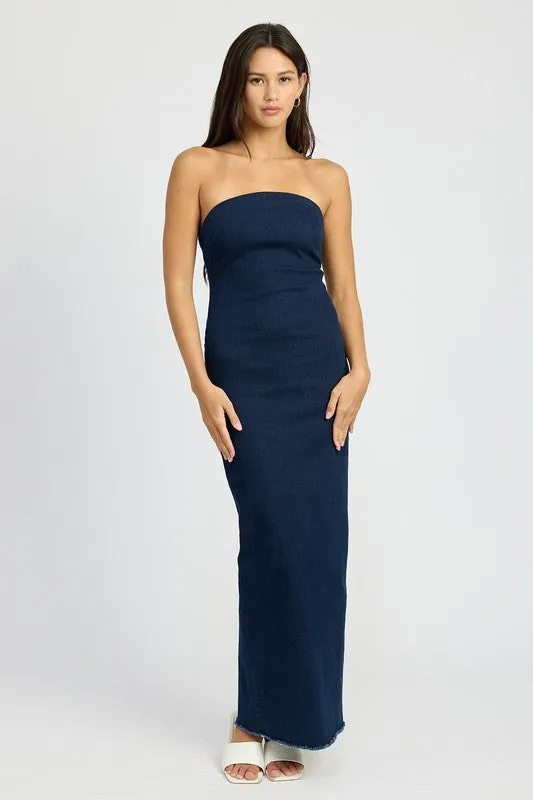 Bodycon Tube Dark Denim Dress