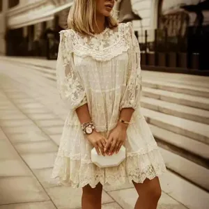 Floral Print Short Sleeves Lace Up Ruffles Fashion V Neck Short Wrap Mini Summer Dress