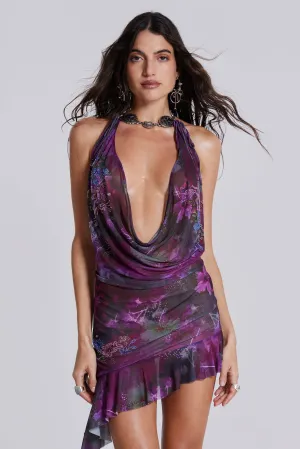 Hera Diamanté Mini Dress With Detachable Necklace