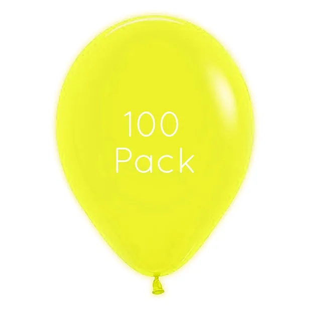 Neon Yellow Balloons - 100 Pkt