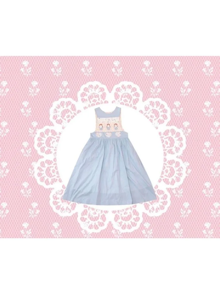 Patchwork little angel blue sundress【s0000003031】