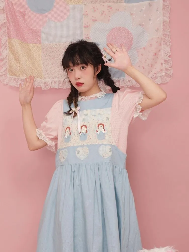 Patchwork little angel blue sundress【s0000003031】