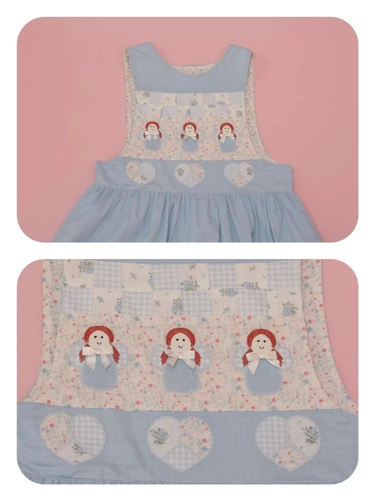 Patchwork little angel blue sundress【s0000003031】