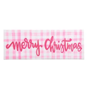 Pink Gingham Merry Christmas Print