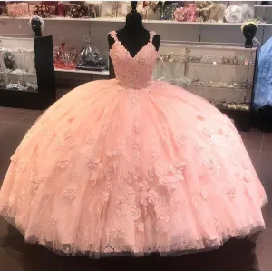 Pink Long Prom Dress Ball Gown Prom Dresses