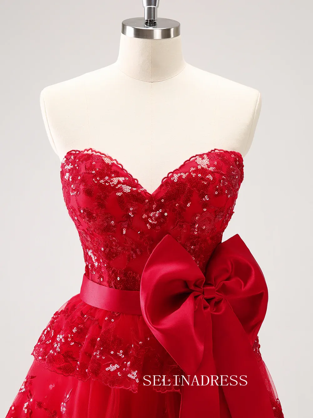 Red Sweetheart Homecoming Dresses Lace Hoco Dress Cocktail Dress #TKL2350