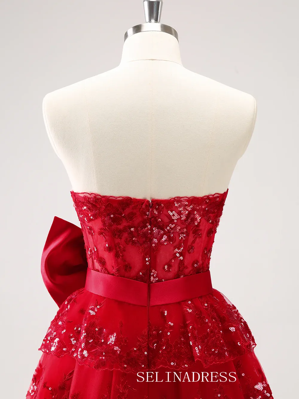 Red Sweetheart Homecoming Dresses Lace Hoco Dress Cocktail Dress #TKL2350