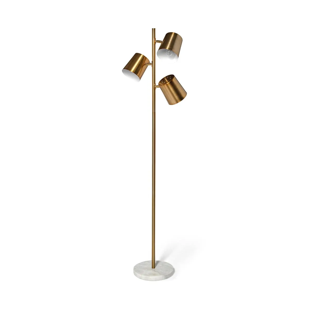 Sanders Floor Lamp Gold Metal | White Marble