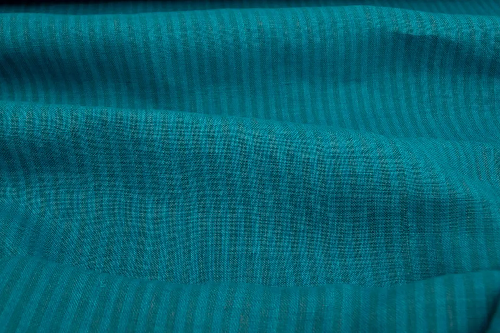 Stripe Linen - Bright Blue