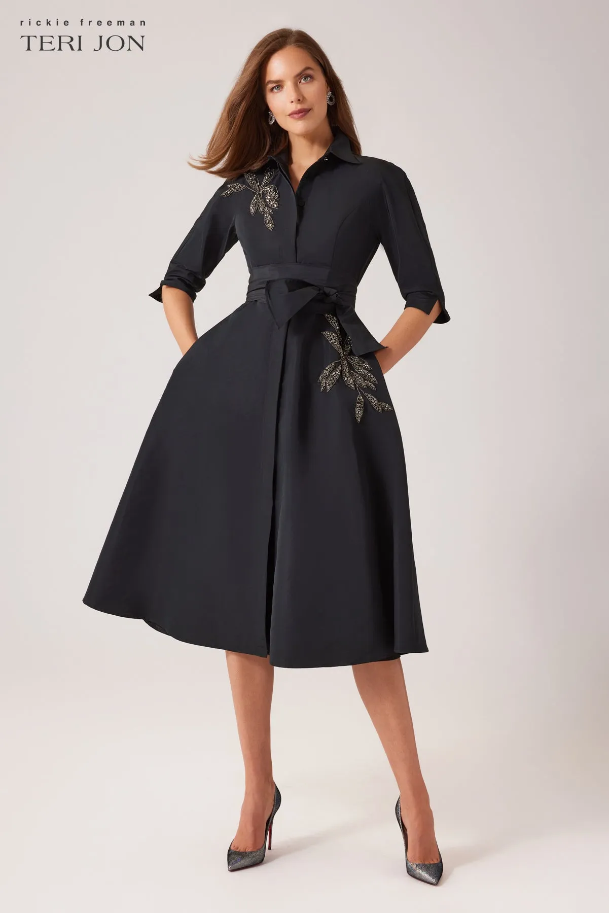 Taffeta And Faille Daytime Shirt Dress