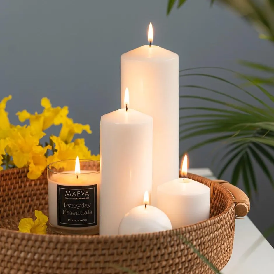 White Pillar Candle - Set of 3(BOGO)