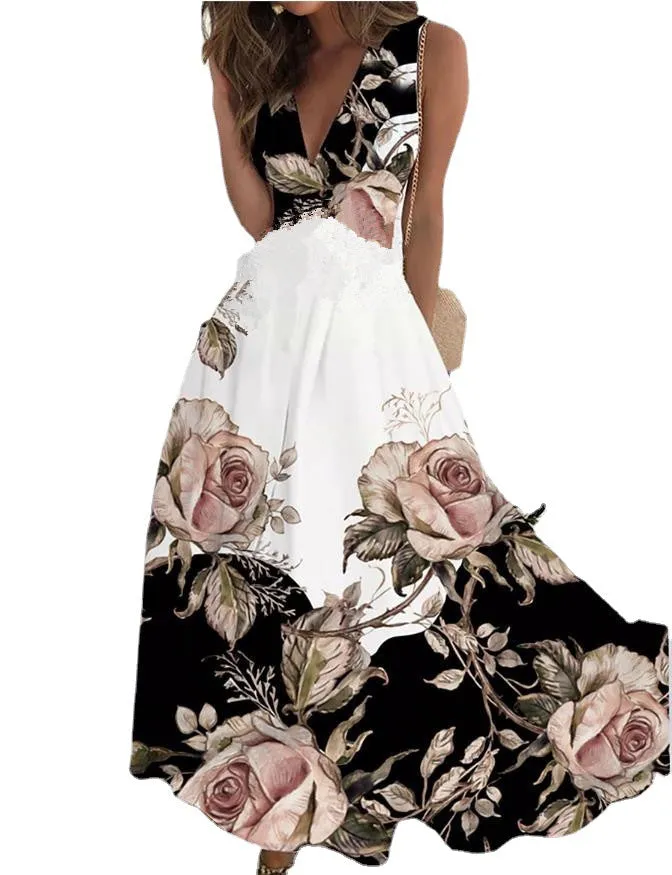 Women's Sleeveless Printed Vest Dress